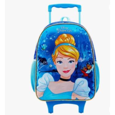 Imagem de Mochila escolar da cinderela - Jamesvariedades, azul 