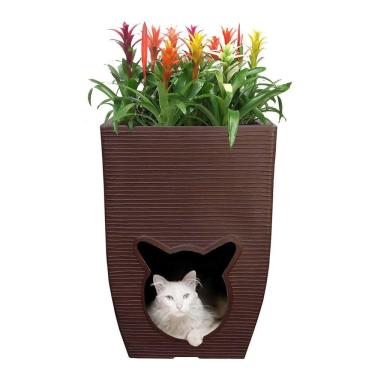 Imagem de Vaso De Planta Com Caminha De Gato Pet Cat Cave 60X40 Cm