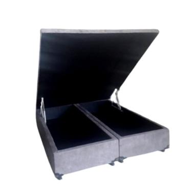 Imagem de Cama Box Baú Viúva Bipartido Blindada 128x188x40cm