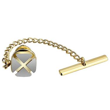 Imagem de Mini broche de gravata para homens, prendedor de gravata com corrente para homens, conjunto de presente para casamento, festa, reunião, Metal