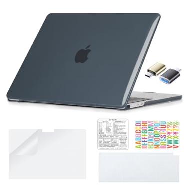 Imagem de COATIT Capa para MacBook Air de 13 polegadas M4 A3240 M3 A3113 M2 A2681 2025 2024 2023 2022, para Mac Air 13,6 polegadas, capa rígida, capa de teclado, película de tela, adesivos e adaptador tipo C,