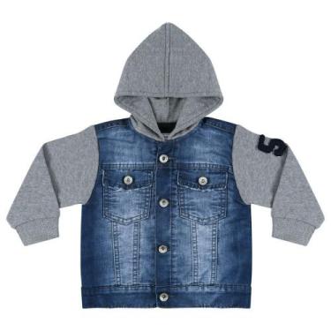 Imagem de Jaqueta Look Jeans c/ Moletom Jeans - UNICA - M, M, Azul