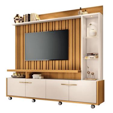 Imagem de Estante Home Theater Titan Cinamomo Off White - hb Móveis