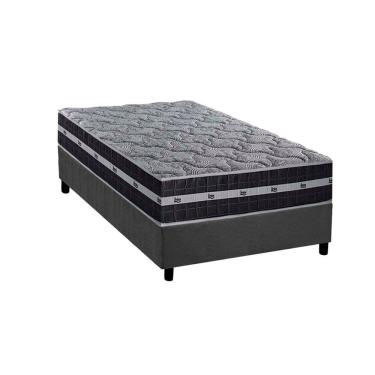 Imagem de Cama Box Solteiro: Colchão Molas Ensacadas D Angelis Anjos Black Graphite + Base crc Su...