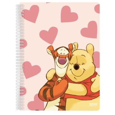 Imagem de Caderno Universitário 1 Matéria 80 Folhas Pooh Corações- School Basics