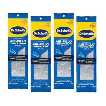Imagem de Dr. Scholl's Palmilhas duplas Air-Pillo masculinas ou femininas - 1 par, pacote com 4