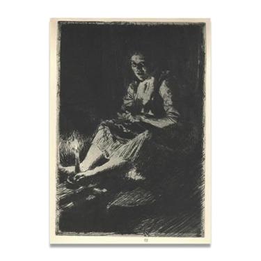 Imagem de LKXGRRSFG Impressões em tela Dark Light Anders Zorn - Arte de obra-prima sueca, decoração de parede serenidade de verão e coleção de galeria doméstica 30 x 42 cm