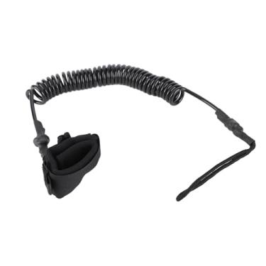 Imagem de Cinturão de tração de corda do pé de navegação de 5,5 mm de poliuretano puxíveis ajustáveis ​​no tornozelo para a prancha de paddle Surfboard acessório preto 130g