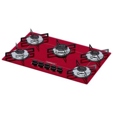 Imagem de Cooktop 5 bocas Chamalux ultra  chama Bivolt Vermelho, Bivolt