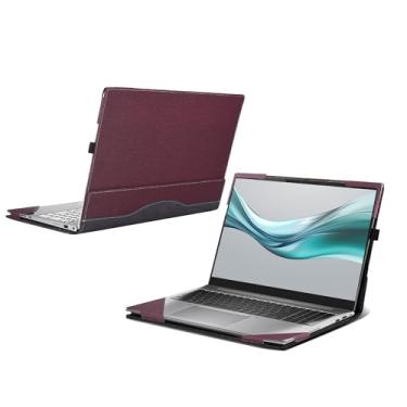 Imagem de Bolsa para laptop HP ProBook 460 G11 Business de 16 polegadas ProBook 465 G11 40.6 cm bolsa para notebook 2 em 1 bolsa interna de couro PU para computador (vinho vermelho)