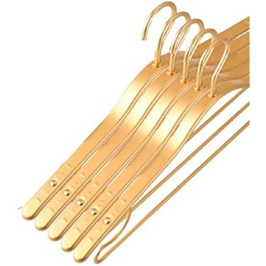 Imagem de Cabide de metal com 10 peças, liga de alumínio, antiderrapante, engrossado, cabide de armazenamento doméstico (cor: dourado, tamanho: 44,5 x 20,5 cm) (ouro 44,5 x 20,5 cm)