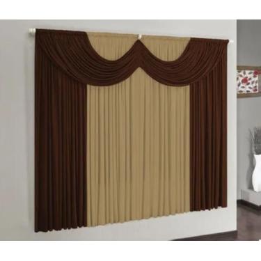 Imagem de Cortina de Malha 2,00m x 1,70m Paris - SHOP CASA NOBRE, TABACO/AVELA