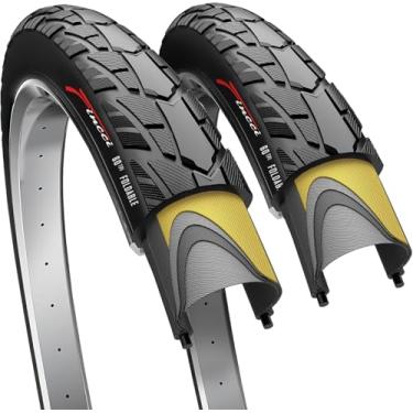 Imagem de Fincci Par de pneus de bicicleta 700x40c – Dobrável 42-622 ETRTO com proteção antiperfuração de nylon, 60 TPI para estrada, MTB, híbridas e bicicletas de turismo – Pacote com 2