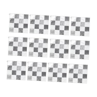 Imagem de Fenteer Adesivo de de parede com 12 peças, descasca e cola, simples para backsplash, papel de parede de cozinha, Cinza