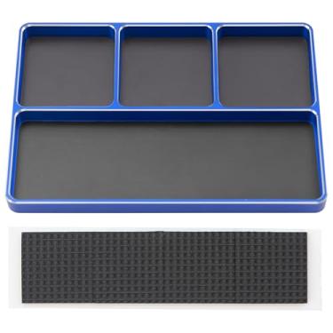 Imagem de Vgoohobby Universal Aluminum RC Screw Tray Magnet Screws Holder Plate Screw Organizer Tool Compatible with Redcat Traxxas Arrma HPI Axial Wltoys RC Car Boat Helicopters Airplane (Blue)