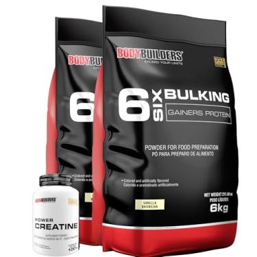 Imagem de Kit 2x Hipercalórico Six Bulking 6kg + Power Creatina 100g - Bodybuilders (Médio, Baunilha)