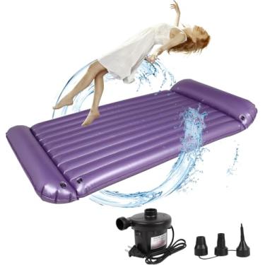 Imagem de Youaide Colchão De Ar Inflável, Inflável Dobrável Pvc Durável E À Prova D'Água Com Bomba Elétrica, Fácil Inflar Desinflar, Para Massagem, Spa, Sauna