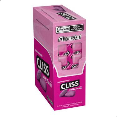 Imagem de Chiclete Cliss Cartela sabor Tutti Frutti Florestal Caixa com 12 Carte