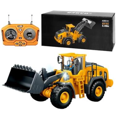Imagem de Super Trator Pá Carregadeira Controle Remoto 9 Canais Recarregável Brinquedo Infantil