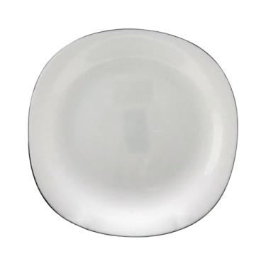 Imagem de Prato fundo Dama em vidro opalino com filado preto D23,1cm