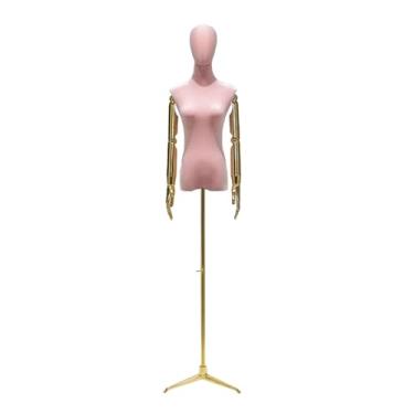 Imagem de Mannequin O manequim vem com um suporte de metal triangular, o braço robótico de galvanoplastia é ajustável e destacável(Pink,Medium)