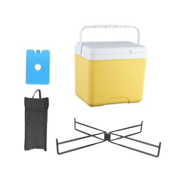 Imagem de IEUDNS Caixa térmica portátil com alça, refrigerador multifuncional à prova de vazamentos para ao ar livre, churrasco e pesca, 15l