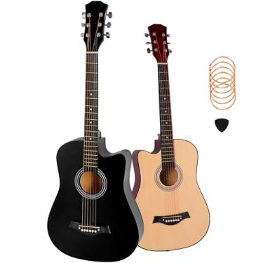 Imagem de HOLTTER Violão Clássico Acústico para Iniciantes Destros Seis Cordas de Aço Acabamento Fosco Violão Tradicional Seis Cordas (Preto)