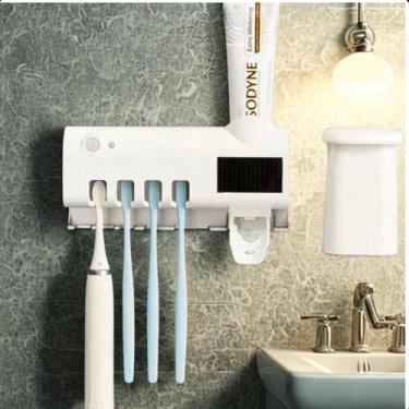 Imagem de Suporte para Escova de Dentes com Esterilizador UV e Dispenser Automát