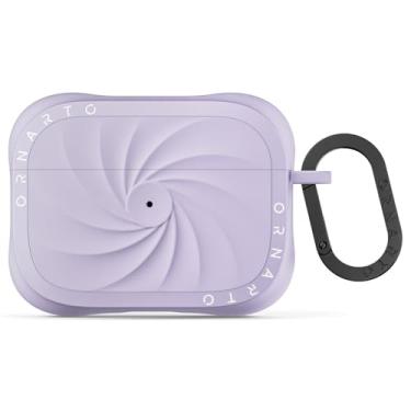 Imagem de ORNARTO Capa Vortuxe para AirPods Pro 2 – 2 x MIL-STD de proteção contra quedas, capa à prova de choque de silicone líquido com mosquetão, capa estética elegante para AirPods Pro 2ª/1ª geração - roxa