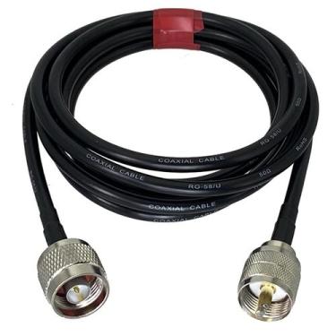Imagem de Cabo Coaxial RF RG58 Conector N Macho Para UHF PL259 Macho 50ohm Jumpe
