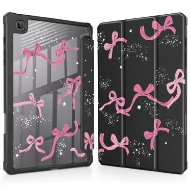 Imagem de Tuiklol Para Samsung Galaxy Tab S6 Lite 10,4 polegadas 2024 2022 2020, Buit in S Pen com capa protetora à prova de choque, capa traseira transparente transparente despertar/hibernar, laço preto