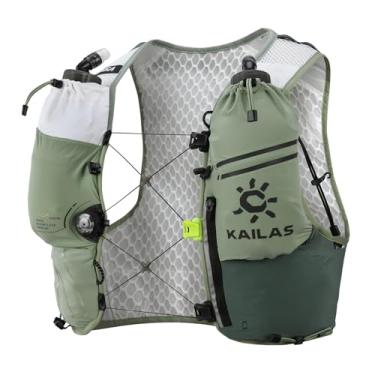 Imagem de KAILAS Colete de hidratação para corrida FUGA AIR 8, leve, com duas bexigas de água de TPU para mulheres, homens, trilhas, ciclismo, caminhada, jade, P
