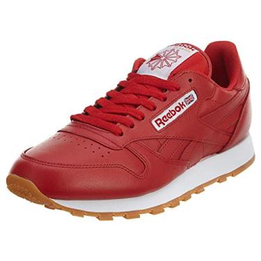 Imagem de Reebok Men's Classic Leather Sneakers, Scarlet/White/Gum 11.5 M US