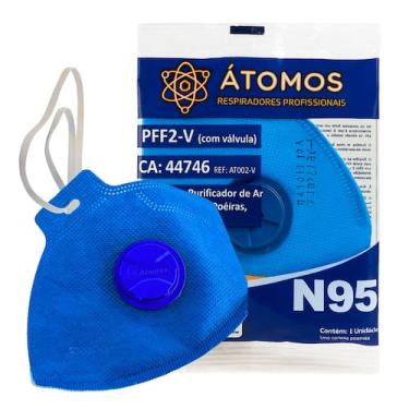 Imagem de Respirador PFF2 Com Valvula Atomo Mascara Protetora 200 Unid - Átomo
