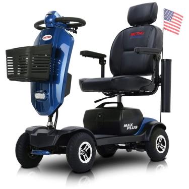 Imagem de Cadeira de Rodas Elétrica Externa 4 Rodas, Dobrável, para Adultos até 136 kg, Bateria 20V20AH*2, Autonomia Máxima de 25 km,Metro Mobility.