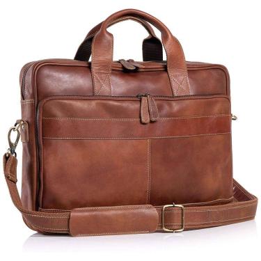 Imagem de Bolsa, Maleta de Couro Masculina para Laptop, KOMALS PASSION LEATHER, Marrom