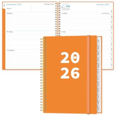 Imagem de Agenda 2025-2026 - Agenda acadêmica 2025-2026 de novembro de 2025 a dezembro de 2026 com 12 abas mensais, capa flexível, bolso interno, 21,6 cm x 28 cm, laranja-A