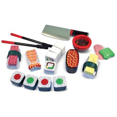 Imagem de Kit de Sushi de Madeira para Brincar de Cozinha com 24 Peças para Crianças Acima de 3 A...