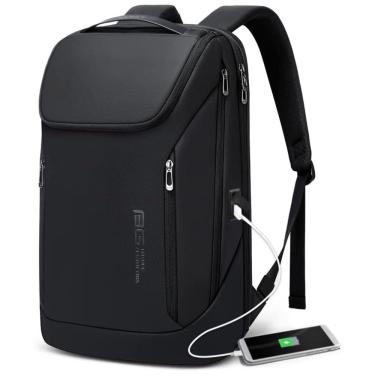 Imagem de Mochila para Laptop com Porta Carregador USB e À prova D, BANGE, Preto