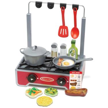 Imagem de Kit Fogão e Acessórios de Madeira Infantil Deluxe com 19 Peças para Crianças Acima de 3 Anos, Melissa & Doug