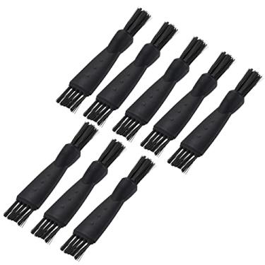 Imagem de Ferramentas de escova de limpeza de barbeador, dupla face, preto com cabo de plástico de 5 cm para teclado, trilho de janela, saída de ventilação, casa, escritório, pacote com 8