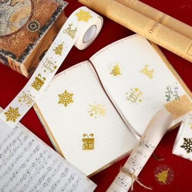 Imagem de Adesivos de Natal Hot Stamping, 500 peças de decalques autoadesivos para decoração de festa e embrulho de presente