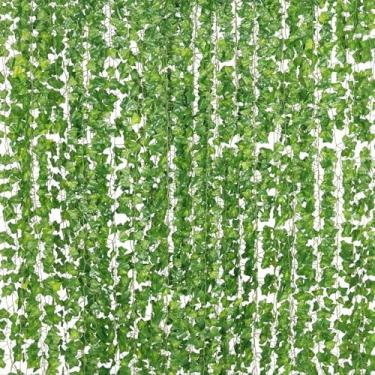 Imagem de Pacote com 12 videiras falsas para decoração de quarto guirlanda de hera artificial