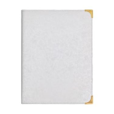 Imagem de KiBcsLic Pacote com 12 Transparentes A4 para Cardápios, Cartas de Vinhos E Bebidas, Pastas para Cardápios de Festas, Hotéis, Casamentos, Bares E Outros E, Branco