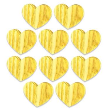 Imagem de Kit 10 Pires Coração Porta Xícara Copo De Madeira Pinus Mesa - JKVERAS