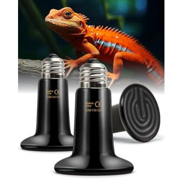 Imagem de Ruiandsion Pacote com 3 lâmpadas emissoras de calor de cerâmica de 150 W – Aquecimento noturno de longa duração para répteis e aves, design resistente a estilhaços para grandes terrários/galinheiros