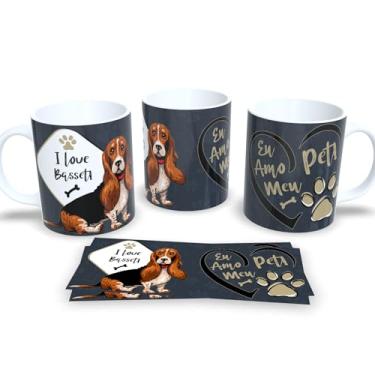 Imagem de Meu Melhor Amigo Caneca de Porcelana Pet Dog Cachorro (I Love Basset)