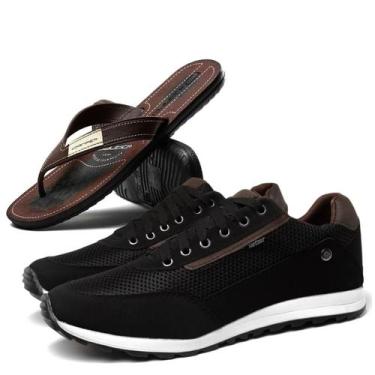 Imagem de Kit Tênis Masculino Sapatênis Casual Conforto com Chinelo - Ferraretto