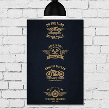 Imagem de Placa Decorativa MDF Vintage Moto On The Road