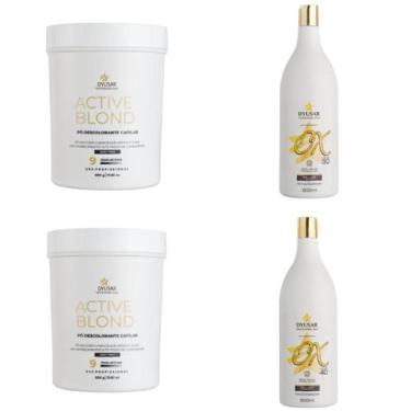 Imagem de Pó Descolorante 2Un Active Blond 9 Tons Blue +Ox 30 E 40 Vol - Dyusar